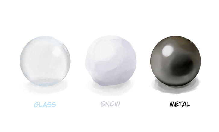 Render Study - Glass, Snow, and Metal texture
